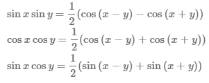формулы тригонометрии: преобразования произведения в сумму