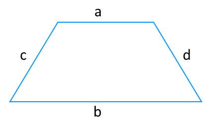 На рисунке изображена трапеция, диагонали, угол между диагоналями используемые для вычисления площади трапеции.