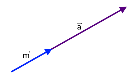 На рисунке изображены векторы, до умножение вектора на число и после.